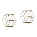 2 Pieces Wall Shelves Honeycomb Living Room Decoration Hexagon Design