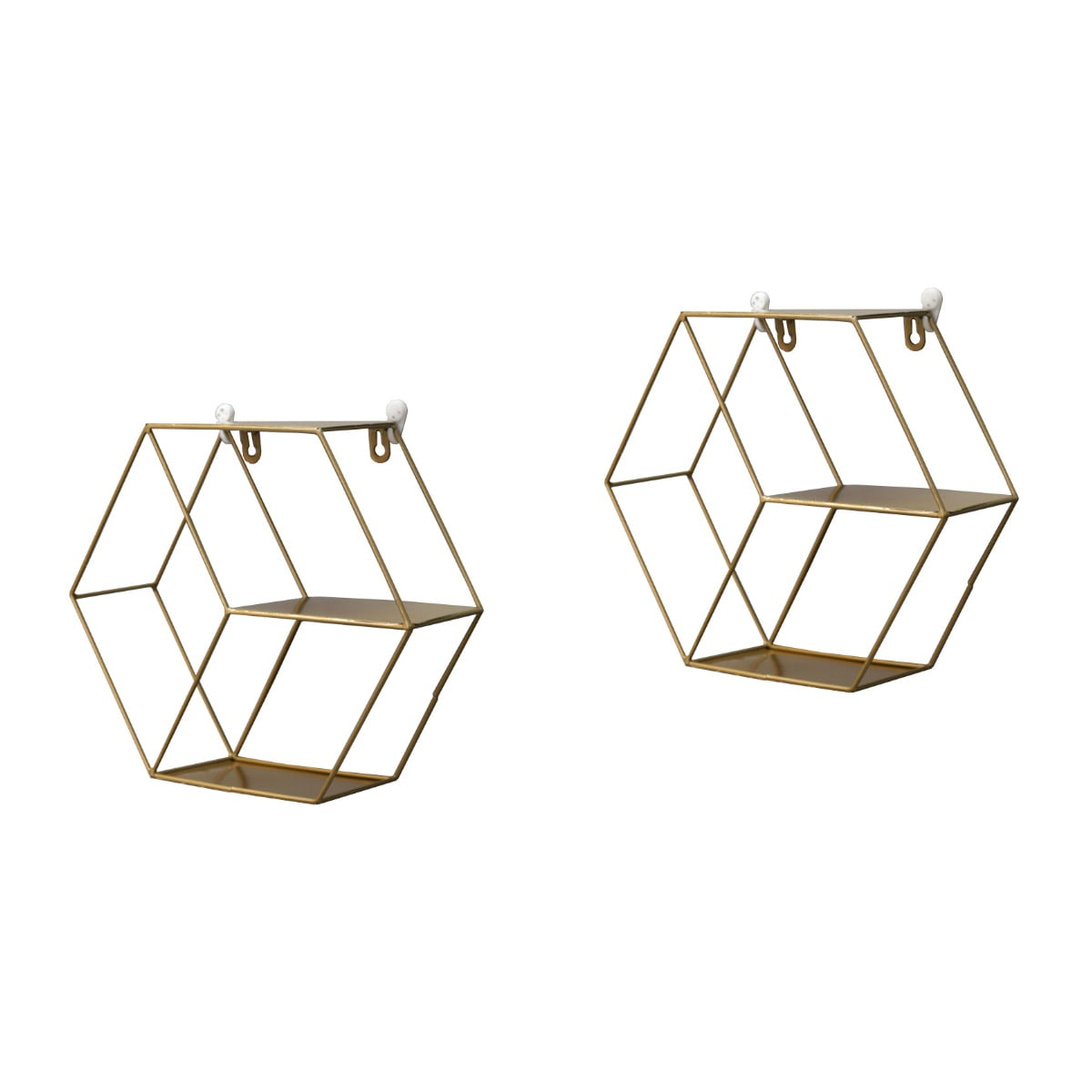 2 Pieces Wall Shelves Honeycomb Living Room Decoration Hexagon Design