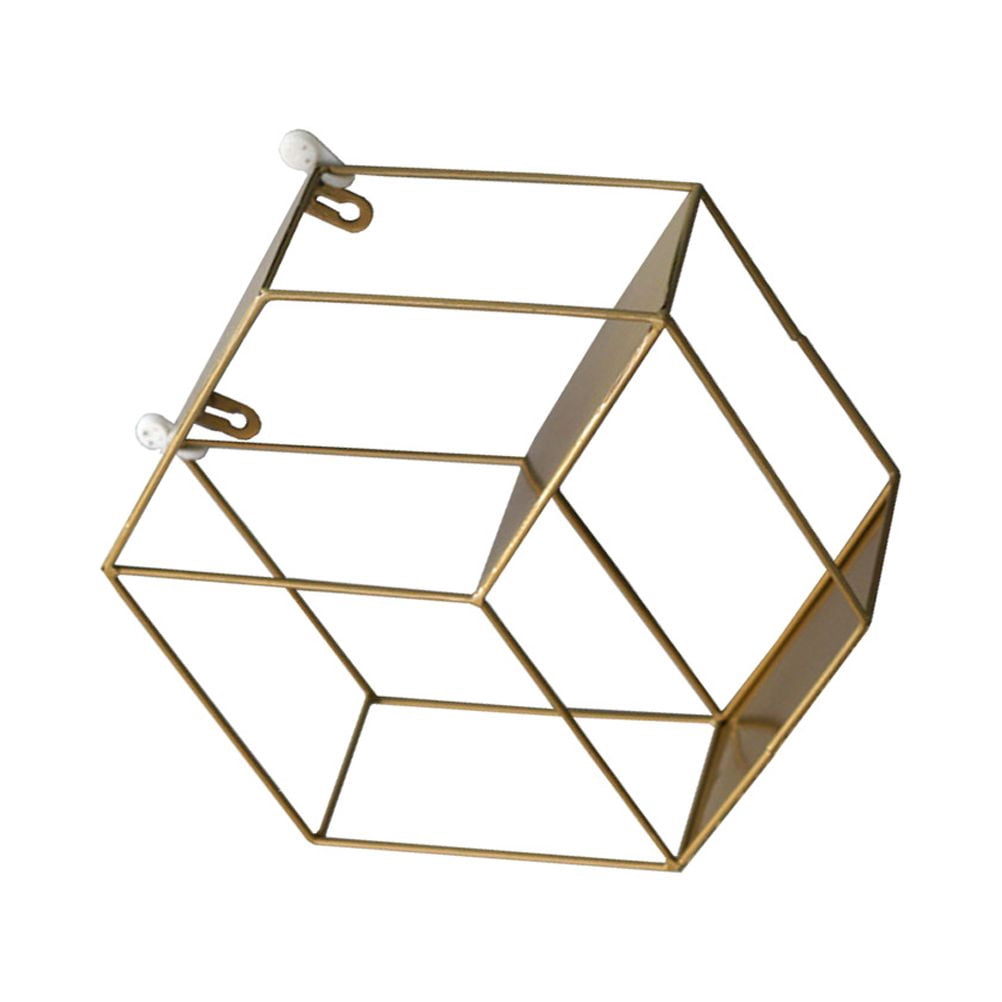 2 Pieces Wall Shelves Honeycomb Living Room Decoration Hexagon Design