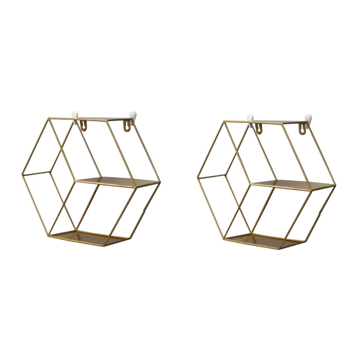 2 Pieces Wall Shelves Honeycomb Living Room Decoration Hexagon Design