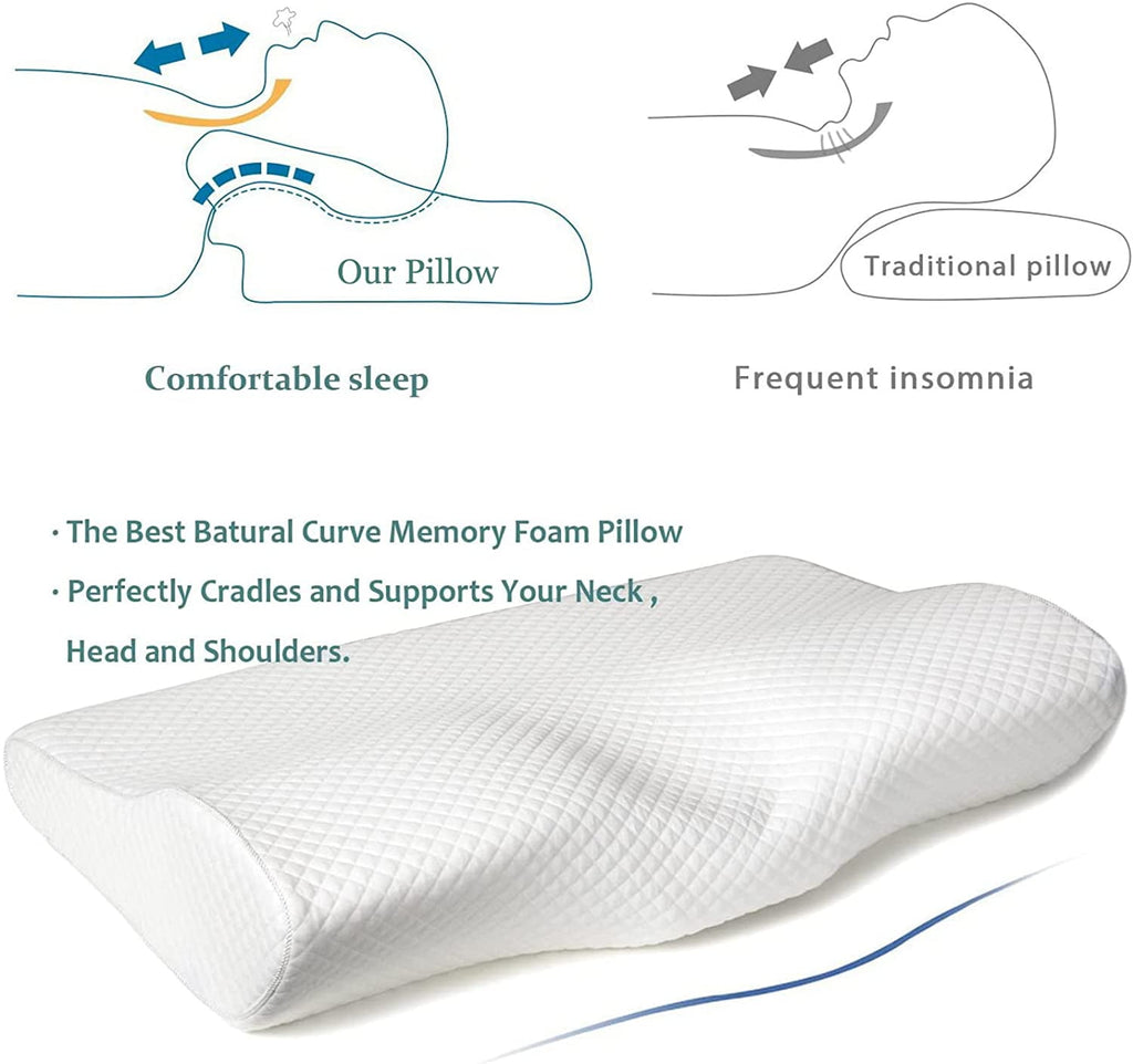 Contour Memory  Pillow  Sleeping Pillows,   Pillow for   - for Side Sleepers,  and  Sleepers, Free Pillowcase Included (Firm &amp; )