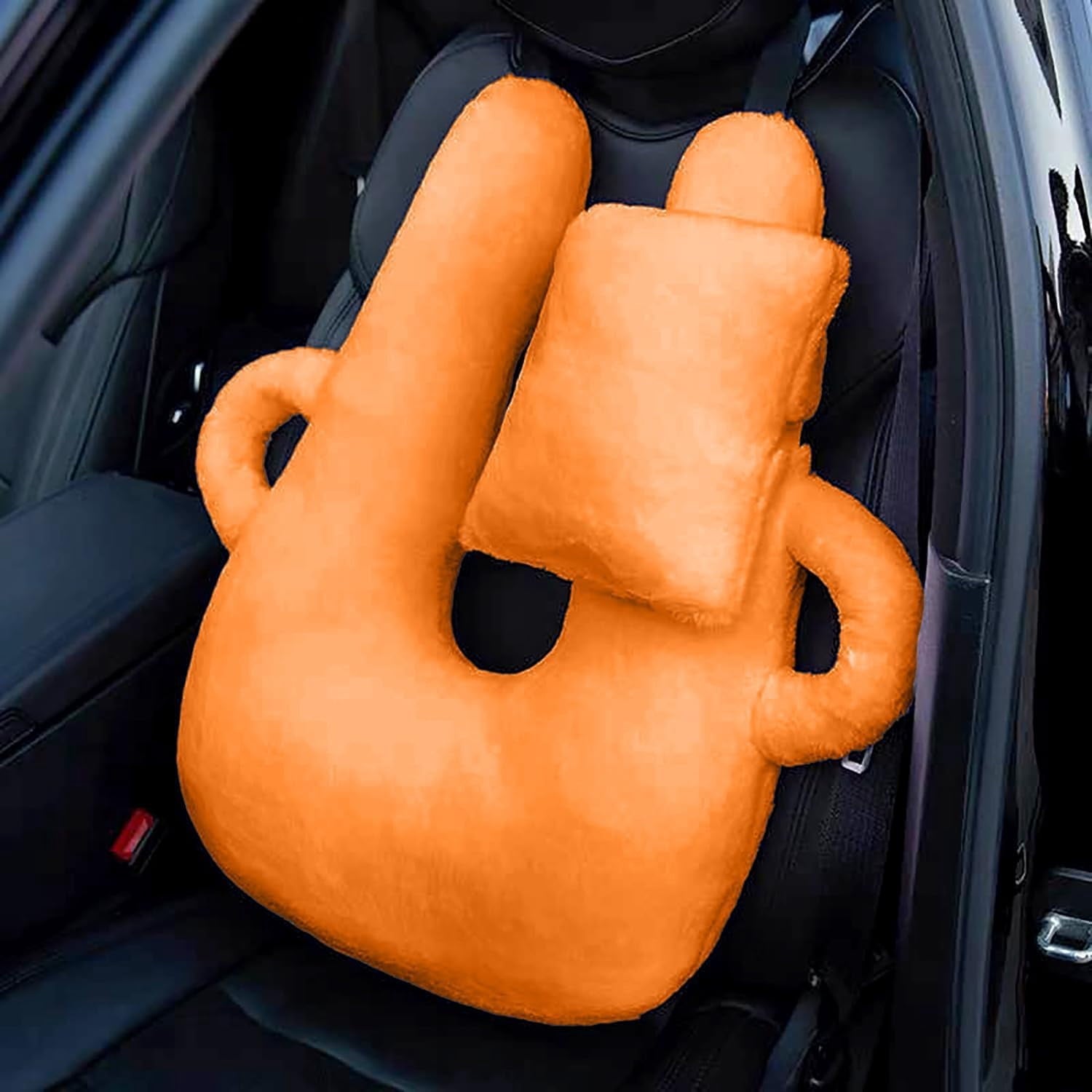Travel Pillow for Adults and Children, The Back Seat of Car Travel Pillow Double-Handed &amp; Head Support Cushion Sleeper Holder Pillows for Long-Distance Travel (Orange)$$Bedding