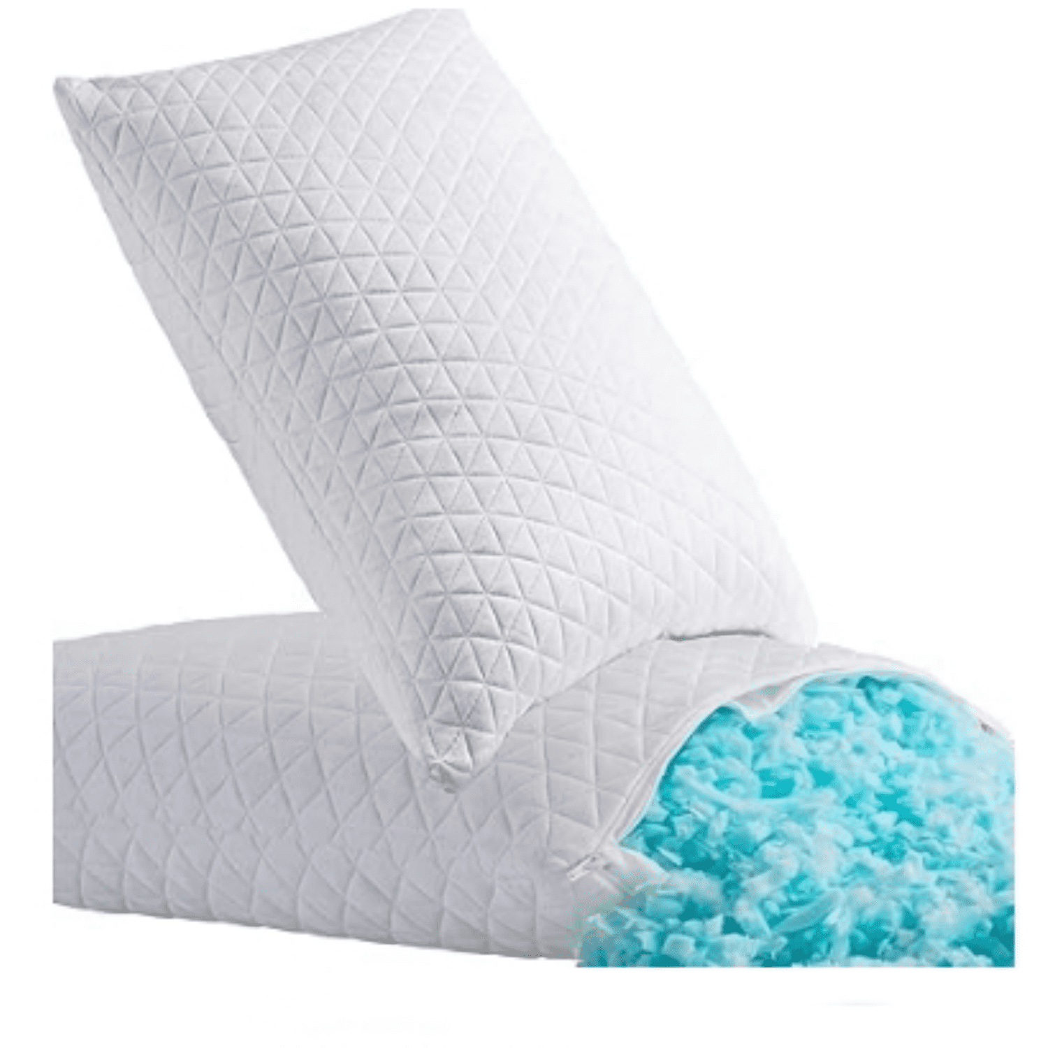 Shredded Memory Foam Pillows for ,Bed Pillows Queen Size Set of 2 Pack Cooling Adjustable,Good for Side and Back S per with Washable Removable Cover