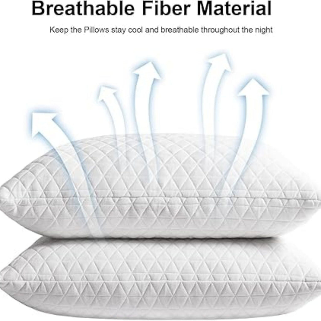 Shredded Memory Foam Pillows for ,Bed Pillows Queen Size Set of 2 Pack Cooling Adjustable,Good for Side and Back S per with Washable Removable Cover