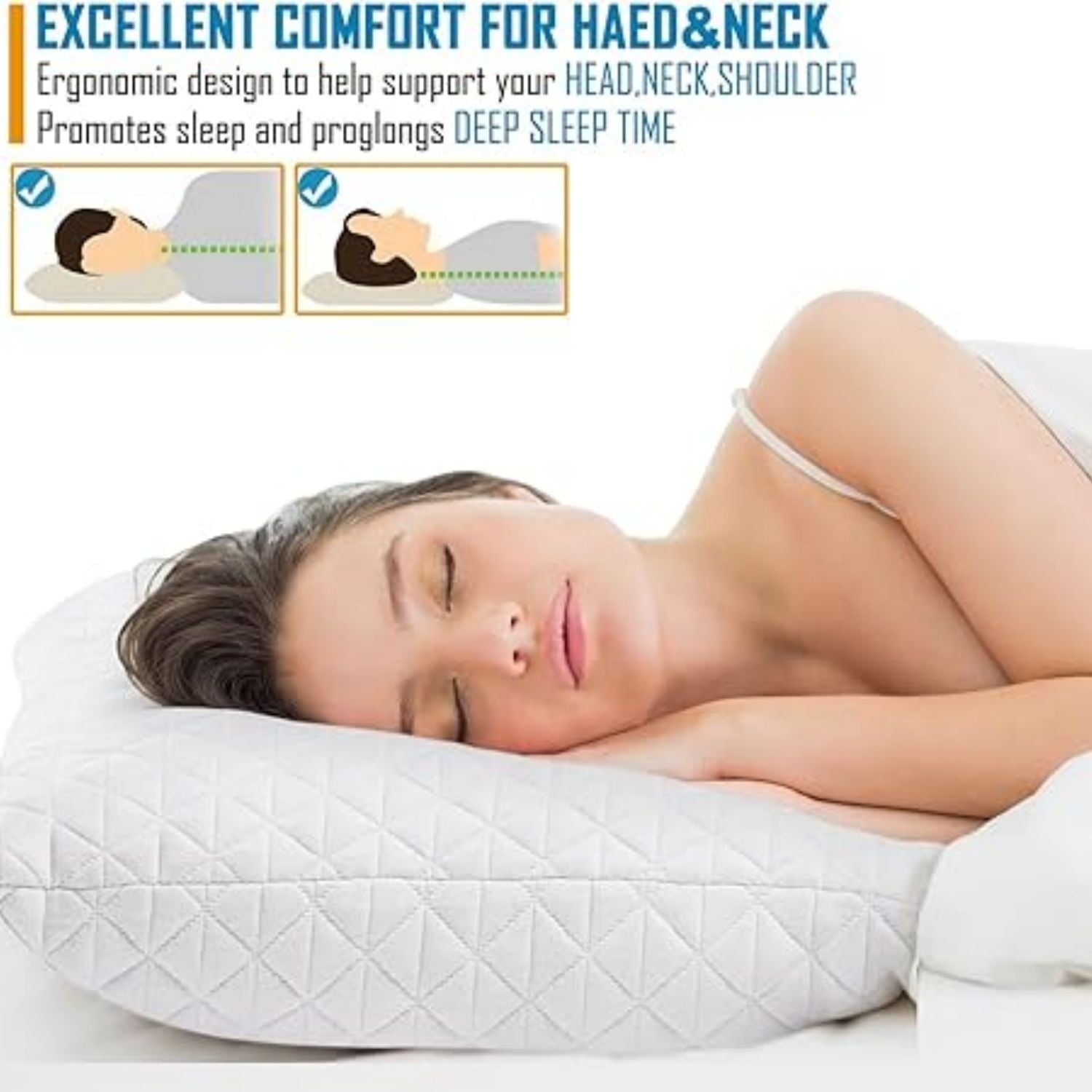 Shredded Memory Foam Pillows for ,Bed Pillows Queen Size Set of 2 Pack Cooling Adjustable,Good for Side and Back S per with Washable Removable Cover
