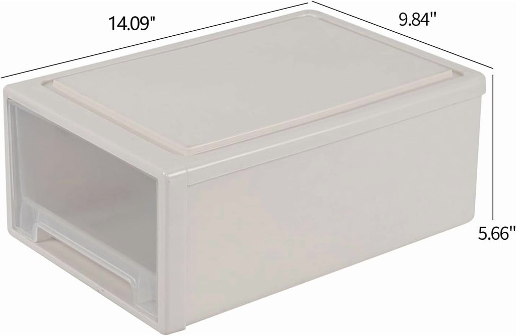 12 Quart Desktop Storage Organization Unit, 4 Pack Plastic Stacking Drawer Units