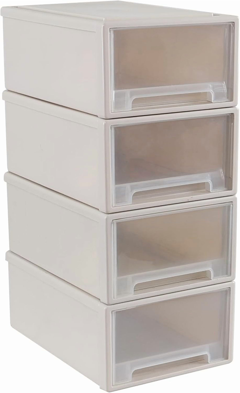 12 Quart Desktop Storage Organization Unit, 4 Pack Plastic Stacking Drawer Units
