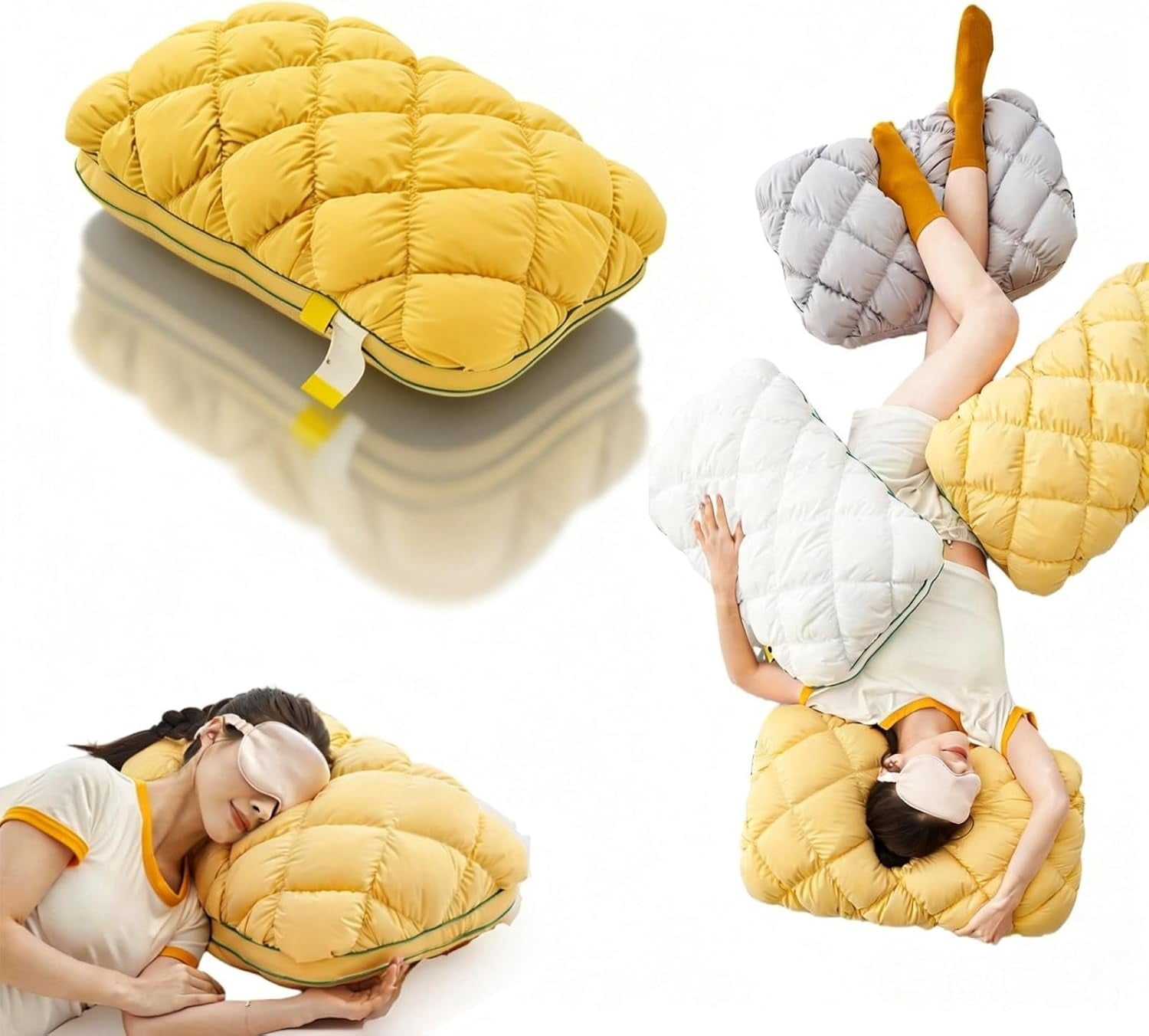 Pineapple Pillow, Pineapple Cloud-Like Pillow, Plush and Fluffy Sleeping Cushion, Balanced Softness and Support, for Back and Side Sleepers